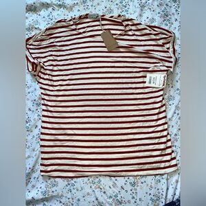 Green Envelope Red and White Striped Top